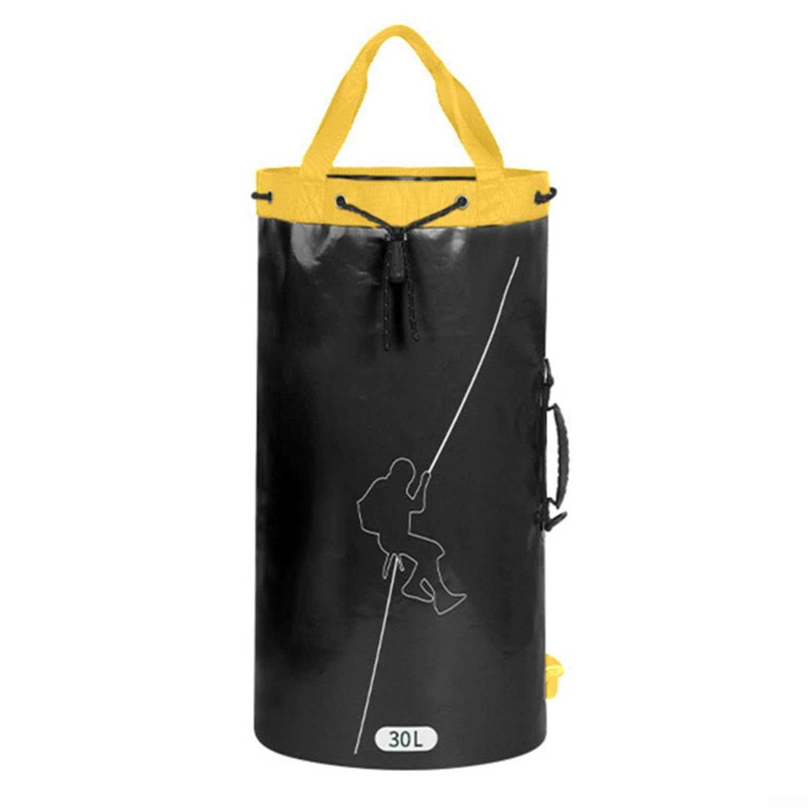 Borsa per corda da arrampicata, 55 l, impermeabile, in poliestere, con coulisse, per escursionismo, speleologia, alpinismo e arboricoltore, nero (45 l, nero)