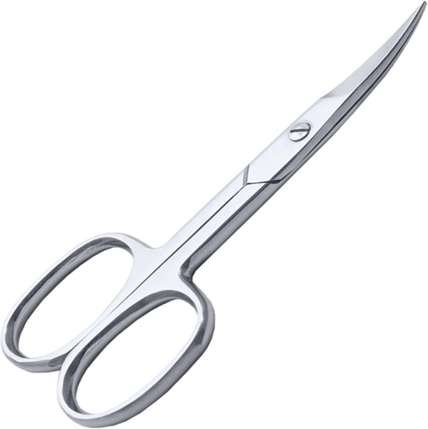 Cuticle Nail Scissors Curved Blade Professional Stainless Steel Beauty Scissors, for Manicure Pedicure, Eyebrows, Nose, Hair Trimming Beauty Grooming Thick Toenails