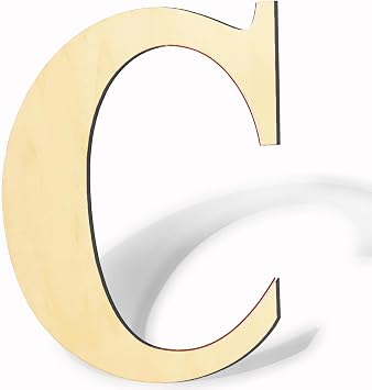 17 Inch Large Wooden Letters, Paintable Large Wood Letter for Crafts, Unfinished Blank Wood Alphabet Letter for Birthday, Parties, Wedding, Christmas Home DecorationLetter C