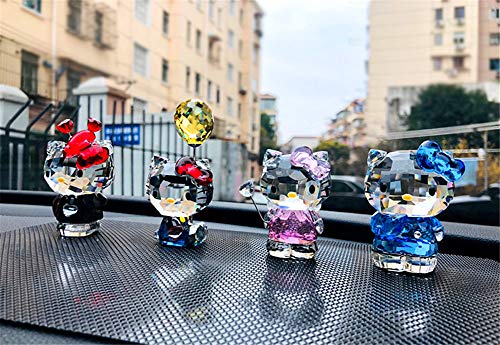 Besot Crystal Cartoon Cat Figurines Car Ornament Cat Aniaml Paperweight Wedding Home Table Decorlady Favor Gift…… (Red) #TOP5