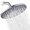 Large Shower Head VMASSTONE 9In High Pressure Showerhead - Tool Free Installation- with Large Spray Surfaces and 200 Nozzles for Delicate and Unstimulate Shower Experience (EM-001 Chrome/Dark Grey)