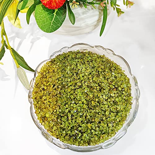 Image of Healing Crystal Chips for Vastu Natural Peridot Chips Stone 50 Gm Peridot Crystal Stone Chips Dust Raw Rough Stone for Reiki Healing Meditation