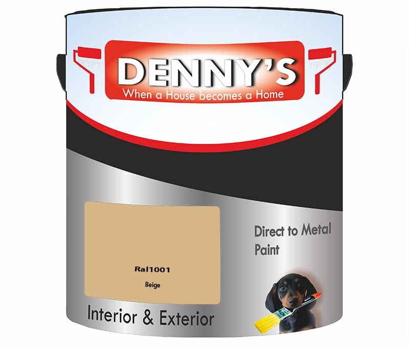 SCOOBYS PAINTS BACK IN THE MIX Direct to Rust Metal Paint, Quick-Drying, Durable Anti-Rust Coating, Interior & Exterior, Perfect for Metal Surfaces, Fences, Gates, Railings, No Primer (Beige)