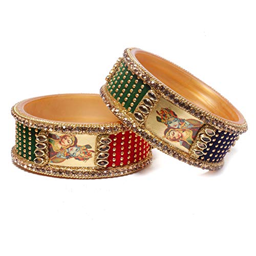 Suprimo Indian Traditional Rajasthani MultiColour Look Jaipuri Radha Kishan Bangles Kada For Women & Girls (2.4) (B09316WFGX) Amazon Price History, Amazon Price Tracker