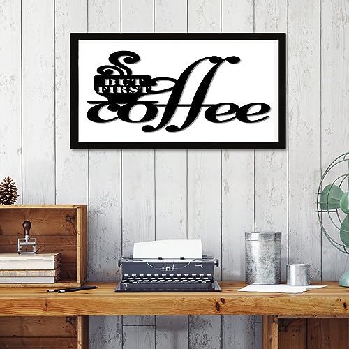 Panneau mural rustique en bois 30x55 cm pour déco café