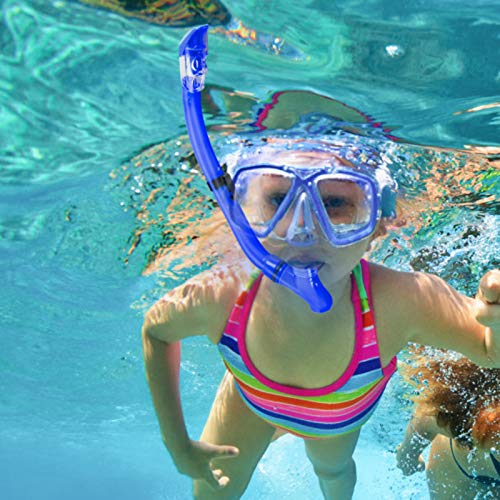 Image of Kids Snorkeling Set Children Mask Fin Snorkel Set Snorkeling Gear Snorkel Mask + Adjustable Swimming Kids Flippers+ Dry Snorkel Tube + Travel Bags