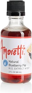 Amoretti - Natural Blueberry Pie Extract Water Soluble 2 oz - Highly Concentrated & Perfect For Pastry, Savory, Brewing, and more, Preservative Free, Vegan, Kosher Pareve, Keto Friendly