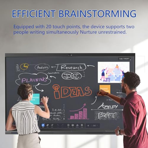 Image of TIBURN 65 inch 4K UHD Smart Board with Auto-Framing Camera | Smart Whiteboard Interactive Touchscreen Display, Includes Wall Mount, Mobile Stand NOT Included,Ideal for Office, Classroom, and Conference