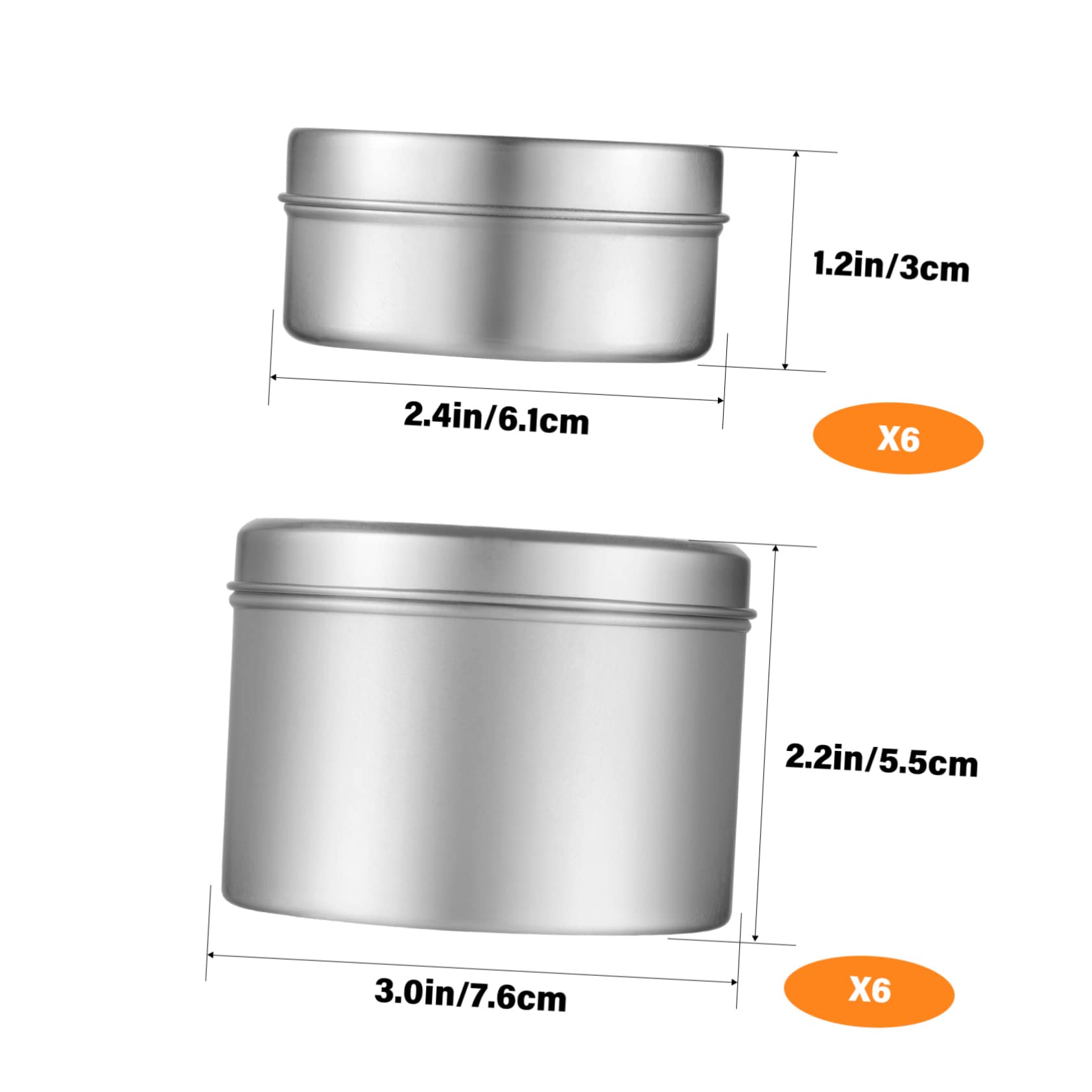 Anneome Barattoli Candele in Lega di Alluminio Stoppini in Cotone per Creazione Candele Fai da Te 12 Pz