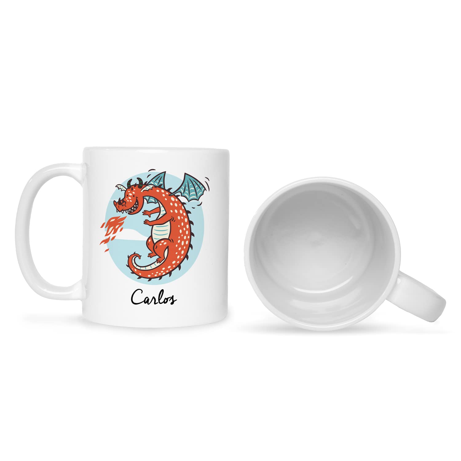 Tazza Personalizzata In Ceramica Con Scritta E Nome | Regalo Originale Per Ragazzi E Ragazze - Motivo Cavaliere Nero E Bianco - 2