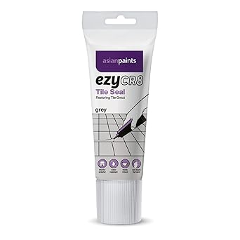 Asian Paints ezyCR8 Tile Seal (Grey), DIY Ready-mix Restoring Tile Grout for Bathroom, Kitchen Tiles 200mL Tube