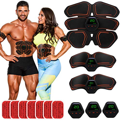 EMS Abdominal Muscle Cordless Abs Muscle Trainer Smart AB Toning Abs Training Home Office Smart EMS Body Abdomen Equipment for Women Men Hip Leg Arm Waist