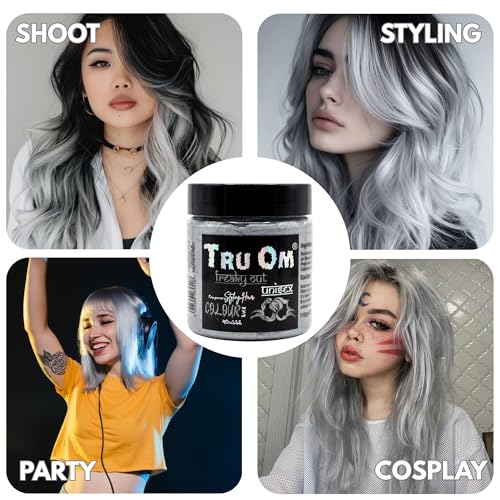 Image of Temporay Hair Color Wax | Metallic Shine | For Men & Women | DIY Instant Hair Color | Temporay Color 1 Day 1 Wash | No Ammonia, Bleach & Damage | Silver - 100 gram