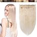 Produktbild Clip in Hair Extensions echthaar Haarverlängerungen Kopf Haar Haarteil 5 Clips ein Teresse Platinumblond#60 16"(40cm)-45g