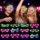 GothicBride 12Pcs Led Brille Mitgebsel Kindergeburtstag Neon Partybrille