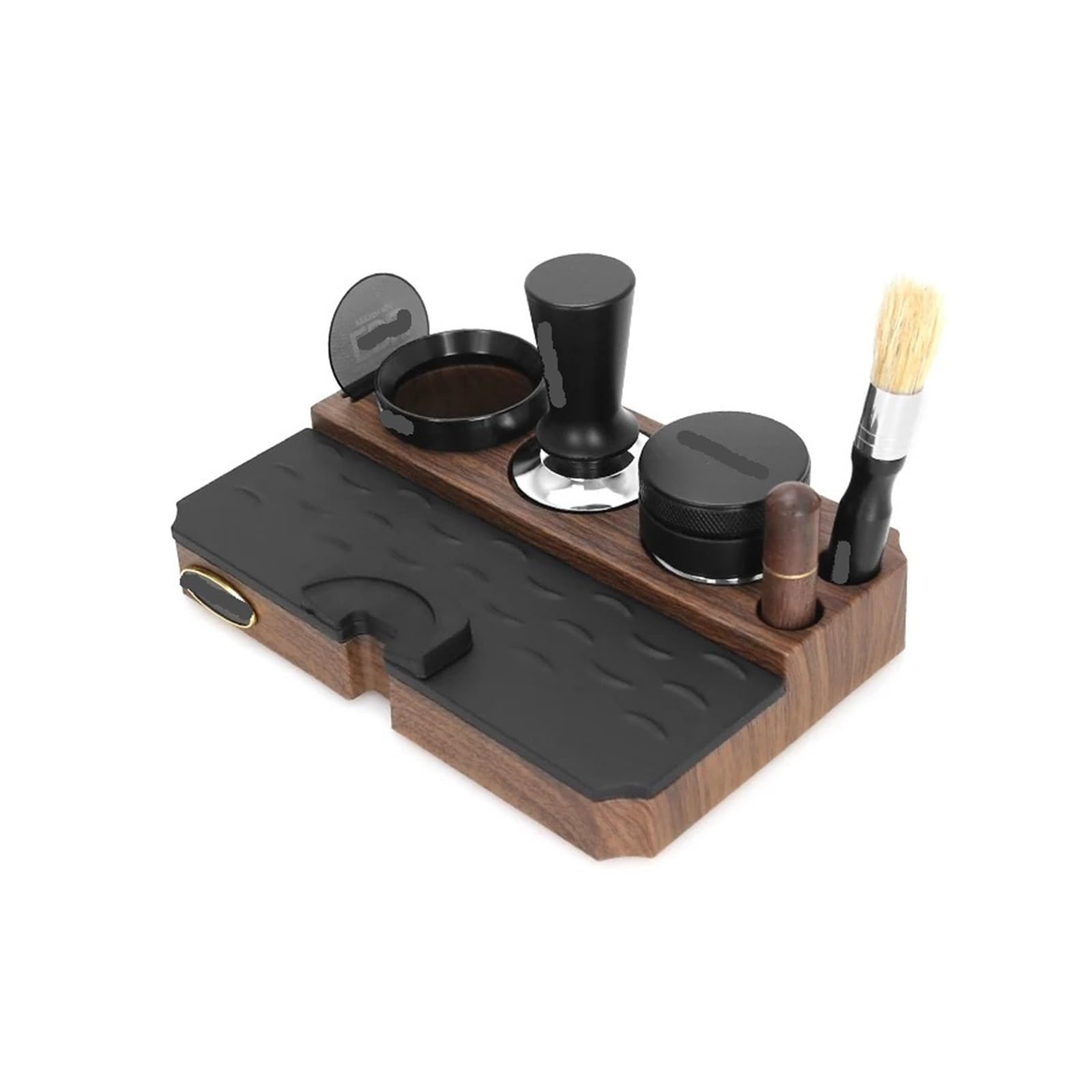 Estación De Apisonamiento De Café, Portafiltro De Café Expreso, Alfombrilla De Almohadilla De Manipulación, 51mm, 54mm, 58mm, Herramienta De Barista for Máquina De Café Expreso(Wood Grain)