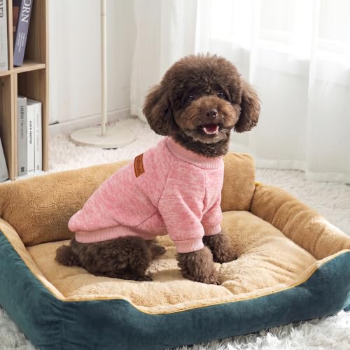 Image of 1 Pack Dog Sweaters for Small Dogs Girl Boy Winter Fleece Clothes Warm Soft Dog Sweatshirt Outfit for Dogs Cats Pet Apparel