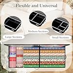 GoMaihe Wrapping Paper Storage with Wheels: Fits 41" Under-bed Gift Wrap Organizer & Container for Christmas Ribbon Accessories | Pockets & Adjustable Dividers | Easy Pull-out | Heavy-duty | Black - Image 3