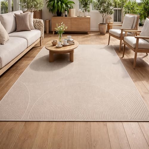 Alfombras de pelo corto para sala de estar modernas Rururug beige 2