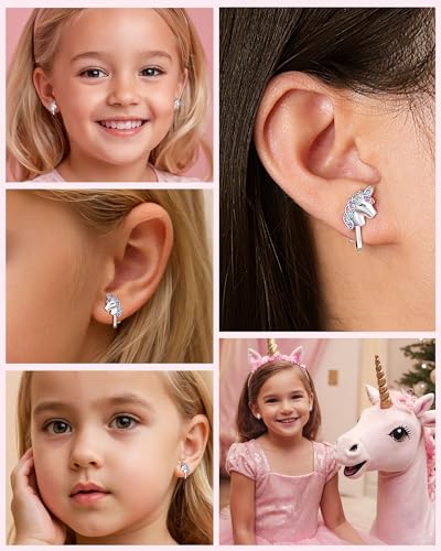 UNGENT THEM Unicorn Clip on Earrings for Granddaughter Daughter-Lovely Valentines Christmas Birthday Gifts2