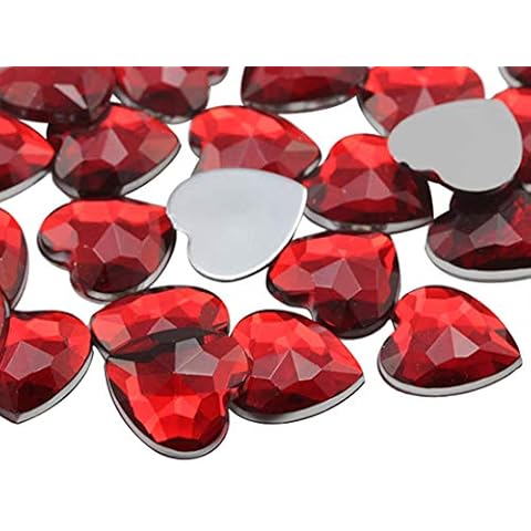 Allstarco 15 mm flache Rückseite Herz Acryl-Strasssteine Kunststoff Schmucksteine Schmuck Schmuck Cover