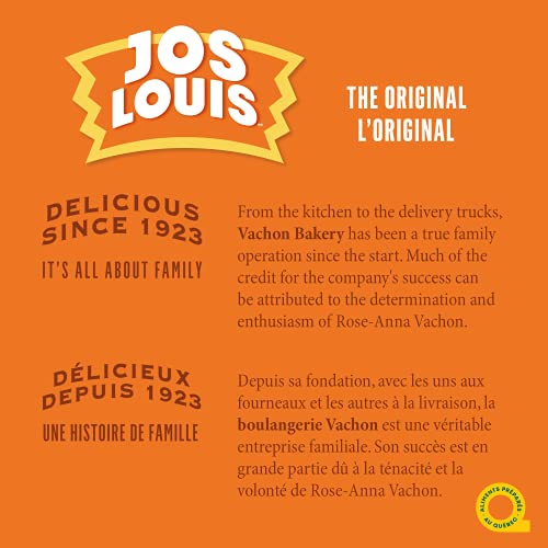 Vachon Jos Louis The Original 6-Delicious Sponge Cake With Vanilla-Flavoured Creme Filling Coated In A Chocolatey Layer, 324G, 11.4 Oz Box. Made In Montreal Quebec Canada #TOP5