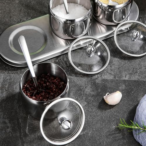 Tarro de condimentos de acero inoxidable 304 con diseño moderno para cocina 8