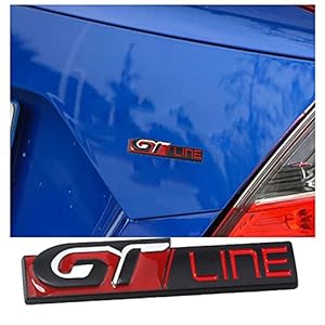 2 stks GT LINE Auto Emblemen, 3D Metalen Auto Side Fender Kofferbak Embleem Badge Sticker Decals Vervanging voor…