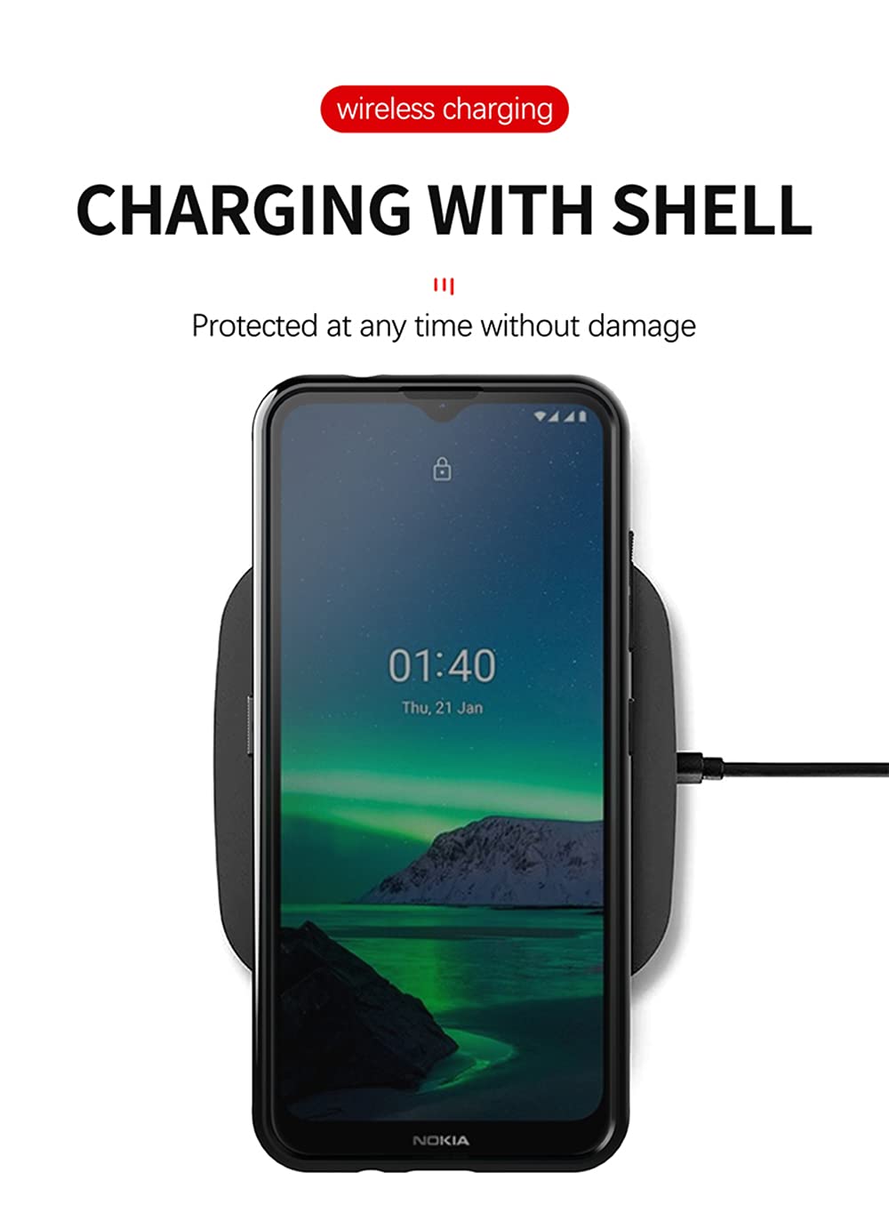 Coque Nokia 1.4,Coques Nokia 1.4 Avec Protection D'écran HD,Anti Choc