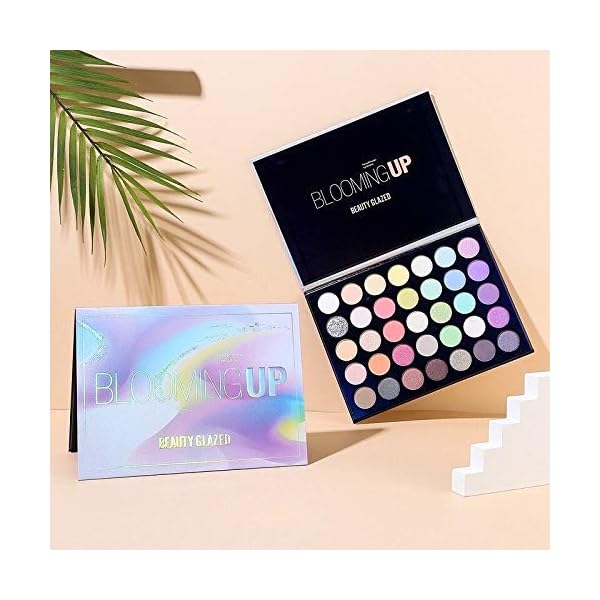 Eye-Makeup-Palette-Glitter-Matte-and-Shimmer-Highlighter-Eyeshadow-Makeup-Palette-35-Colors-Make-Up-Palette-Blooming-Up-Eye-Shadow-High-Pigmented-Blendable-Waterproof-and-Sweatproof MYUANGO Blooming Up Eyeshadow Palette-35 Shades Matte Shimmer Glitter Makeup Palette for Beginners - Waterproof, Blendable, Long-Lasting - Cruelty-Free