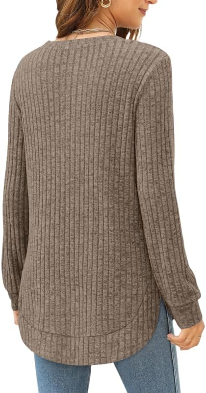 Women Fashion Sweaters Long Sleeve top Fall Clothes Trendy T-Shirt Blouse - Image 4