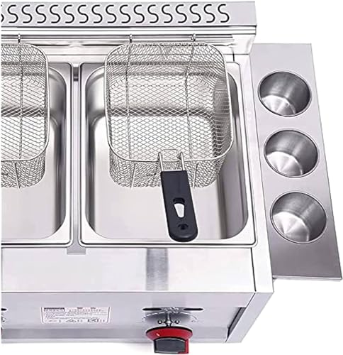 Professionelle kommerzielle Gasfritteuse, Fritteuse für Edelstahl-Doppelzylinder, große Kapazität, abnehmbare und waschbare Restaurant-Arbeitsplatte für die Küche, für Fisch, Pomme – Bild 4