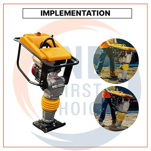 Image of IND Tamping Rammer - 4.8HP Petrol Engine, 300x280mm Plate, Heavy-Duty Soil Compactor for Construction & Road Work
