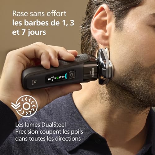 Philips Rasoir i9000 Rasoir électrique sec et humide encre Avec technologie Skin IQ Système Triple Lift & Cut Lame Dual SteelPrecision rotative à 360° Modèle X900010 - vue 6