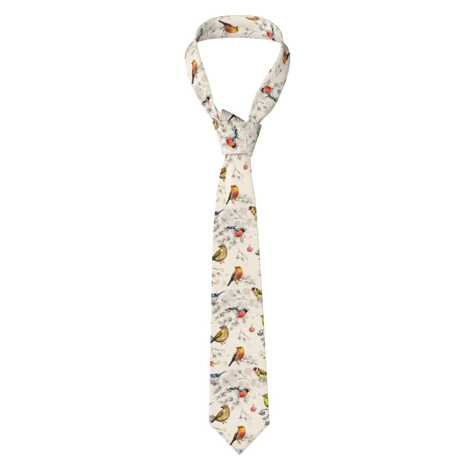 Peiyeety Men's As Pic Little Birds Ties For - Formal Necktie Ties Print Tie Great For Weddings, Business, Dances