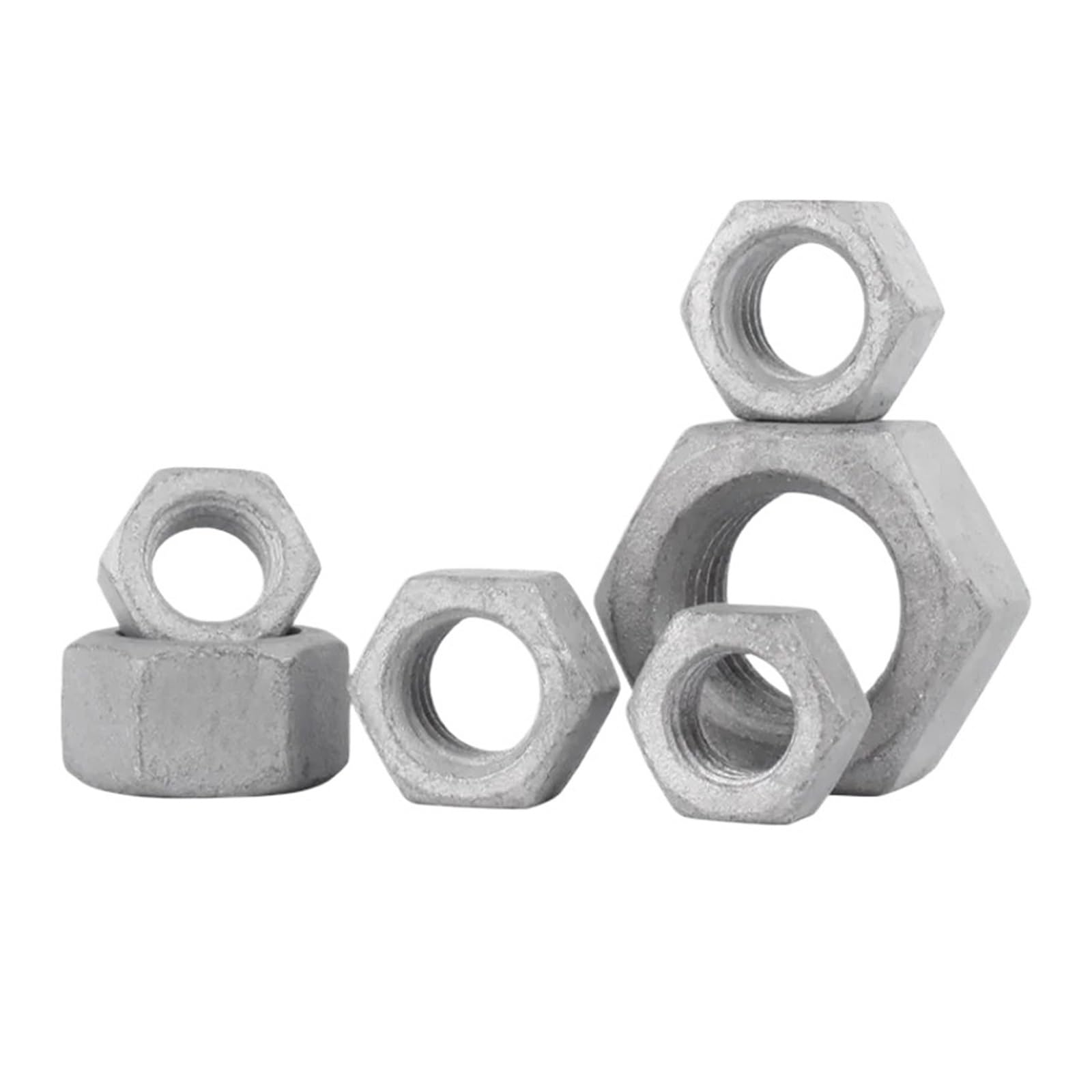 Nakrętki sześciokątne, M8-M48 GB6170 klasa 8, ocynkowana ogniowo nakrętka sześciokątna, stal węglowa, 129 szt(M42(1pcs))