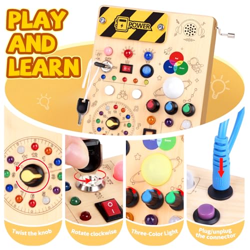 Image of Grarain Busy Board for Toddlers - Montessori Educational Toy for 1-3 Year Old Boys & Girls | Travel-Friendly Sensory Learning Activity | Ideal for Kids with Autism(Busy Board v5)