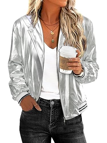 Amazon.com: FEMLE Women Silver Metallic Holographic Glitter
