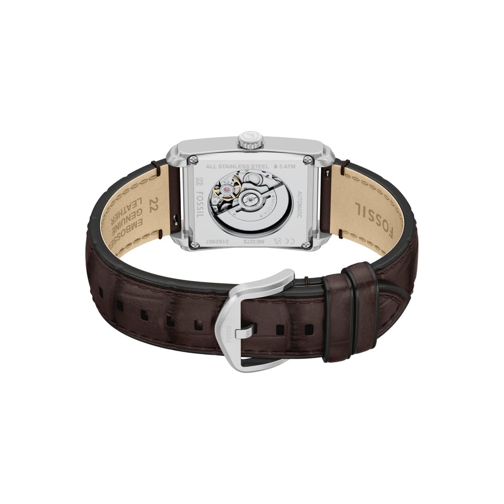 Fossil Carraway Herren 30MM Silberfarbene Edelstahluhr, ME3272