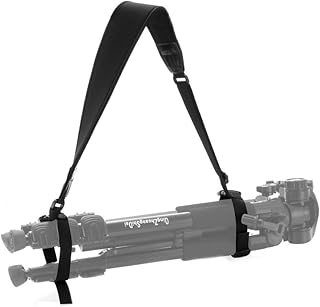 FocusFoto PRO Adjustable Padded Neoprene Shoulder Neck Strap Carrying Belt for Manfrotto BENRO Tripod Monopod Light Stand with Two Quick-Release Loops (Black)