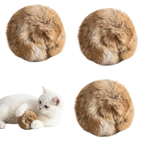 Boules de fourrure de lapin pour chat de qualité supérieure avec herbe à chat lavable - 9