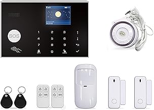 Wiby Sistema di Allarme Casa Senza Fili ZX-G30 GSM/SMS + Wi-Fi | Sirena 120 dB | Display LCD | Telecomando & Tag RFID | Inseguimento Allarmi con App, Chiamate & SMS | Kit da 9 Accessori | Backup 6h