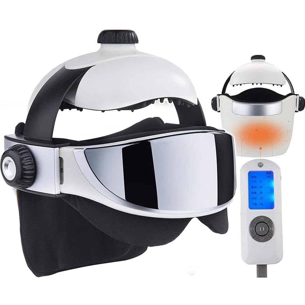Elektrischer Kopfmassager Helm mit Einstellbarer Intensität – Akupressur Kopfhautmassage zur Haarwuchsförderung und Stressabbau