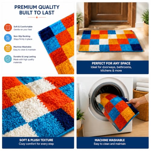Image of Door Mat | Water Absorbent, Anti-Skid, Machine Washable Floor Mat | Soft Microfiber Carpet for Home, Living Room & Bedroom | Premium Decorative Mat (1 Door Mat, Rectangular)