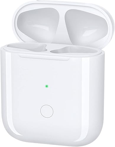 Funda de carga para AirPods de 12 generación, estuche cargador de repuesto para Airpod de 12 generación con batería incorporada de 450 mAh, funda de