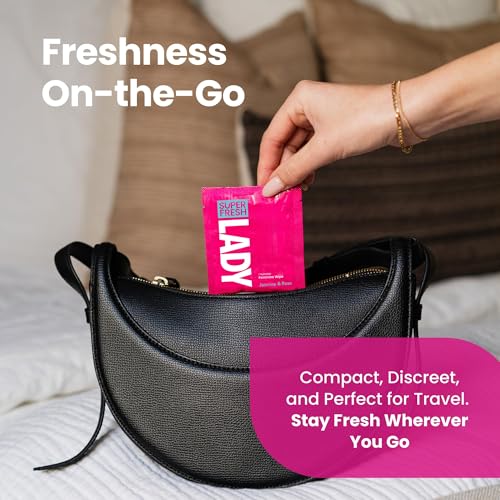 Super Fresh Lady Parts Feminine Wipes Flushable pH Balanced Wet Wipes for Women Safe for Privates Body Booty and Face Perfect for Travel Daily Intimate Hygiene Stay Fresh Anywhere Pack of 20 Wipes - Image 9