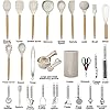 Kitchen Utensils Set- 35 PCs Cooking Utensils with Grater,Tongs, Spoon Spatula &Turner Made of Heat Resistant Food Grade Silicone and Wooden Handles Kitchen Gadgets Tools Set for Nonstick Cookware #1