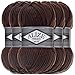 Produktbild Alize 5 x 100g Superlana Maxi Türkische Premium Wolle Baumwolle und Acryl Uni Handstrickgarne | Yarn | Garn | Strickgarn Einfarbig Baby zum Häkeln Stricken Kleidung Schals (Brown | 26)