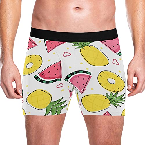 Bóxer para hombre calzoncillos elásticos ropa interior suave pack de 2 Vnurnrn frutas corazón 2