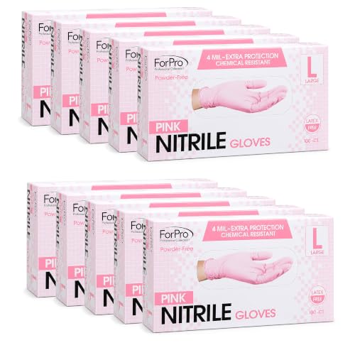 Image of ForPro Disposable Nitrile Gloves, Chemical Resistant, Powder-Free, Latex-Free, Non-Sterile, Food Safe, 4 Mil